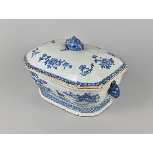 281 - A Large Chinese Qing Dynasty Porcelain Blue and White Tureen and Cover, Decorated with Deer in Exter... 