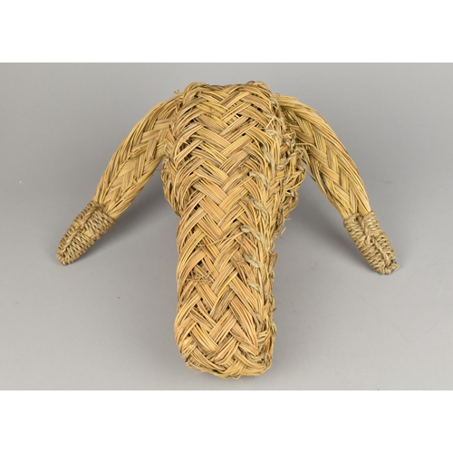 121 - A Woven Wicker Study of a Sheep's Head, 28cm Long