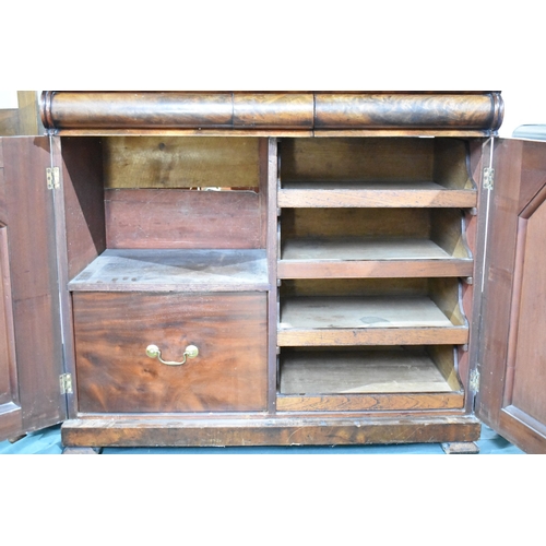 126 - A Victorian Mahogany Chiffonier with Galleried Back and Two Drawers, 106cm Wide