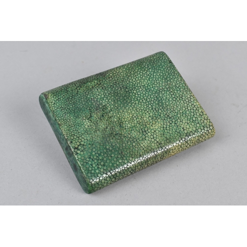 14 - A Late 19th Century Shagreen and Gilt Brass Snuff Box, Probably French, 7.5cm Wide