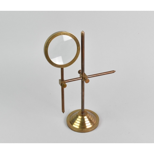 159 - A Reproduction Brass Desktop Adjustable Magnifying Glass