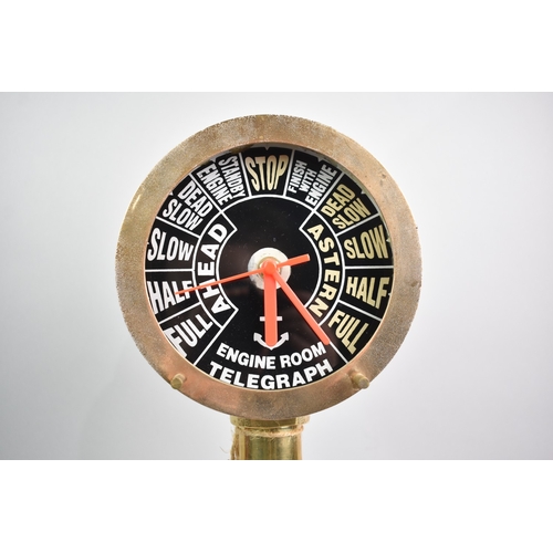 18 - A Novelty Brass Cased Clock in the Form of a Ships Engine Room Telegraph, 46cm High