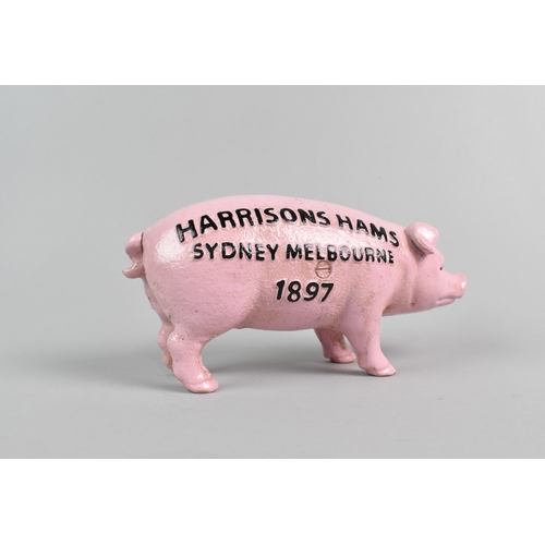 182 - A Reproduction Cold Painted Cast Metal Novelty Money Box in the Form of a Pig, Advertising 