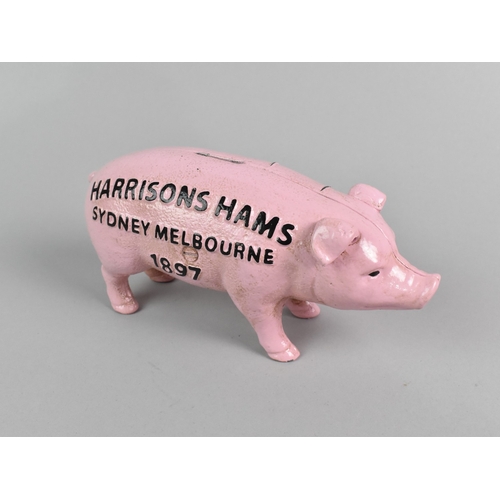 182 - A Reproduction Cold Painted Cast Metal Novelty Money Box in the Form of a Pig, Advertising 