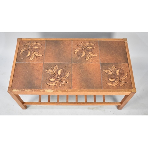 186 - A Mid 20th Century Tile Topped Coffee Table, 85cms by 45cms