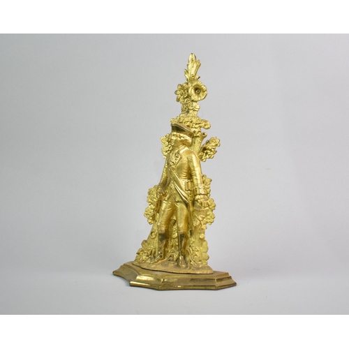 19 - A Gilt Sprayed Figural Doorstop in the Form of a Soldier, 29.5cm High