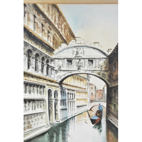 202 - A Framed Watercolour, Bridge of Sighs, Venice, 34x49cm