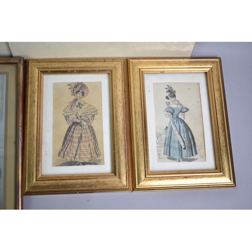 217 - A Collection of Framed Miniature Framed Fashion Prints and Mounted Russell Flint Prints