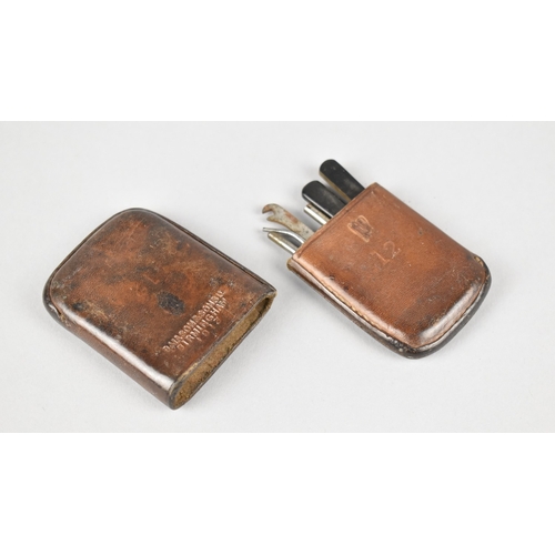 25 - A WWI Period 1913 Leather Cased Miniature Pocket Tool Kit No. 12 by Mason & Sons Birmingham, 7.5cm H... 