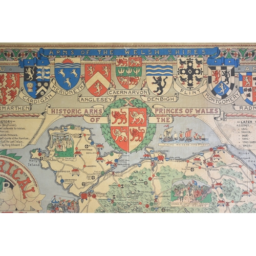 264 - A Mounted Vintage Poster, Arms of the Welshires, 68x100cm