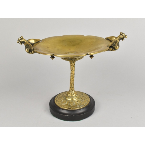 39 - A Late 19th/Early 20th Century French Bronze Tazza with Winged Griffin Handles, 16.5cm high and 14.5... 