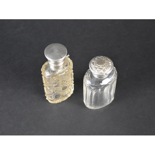 425 - Two Silver Topped Glass Scent Bottles to Include One with Hobnail Cut Glass with Stopper and the Oth... 