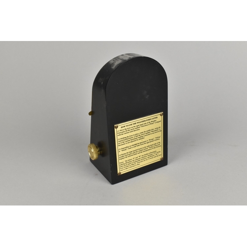 44 - A Brass Mounted Weather Forecaster by Nauticalia having Instructions Verso, 13.5 cm High