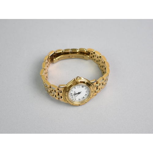 441 - A Gold Plated Raymond Weil Wrist Watch, White  Face with Roman Numeral Hour Indicators, Date Apertur... 