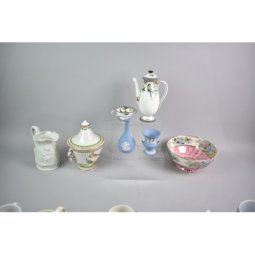 462 - A Collection of Various Ceramics to Comprise Wedgwood Jasperware, Mailings Peony Rose Bowl, Faience ... 