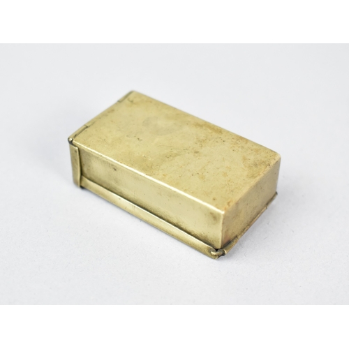 505 - A Small Compact Brass Box Bearing Symbol for Georgian Crown Above a Belt, Wheeler's Patent, Ryde.I.W... 