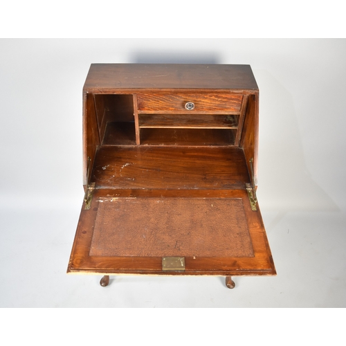 524 - A Reproduction Mahogany Bureau with Pull Down Front to Fitted Interior Having Single Long Drawer Und... 