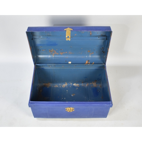 558 - A Blue Painted Trunk, 59cm wide