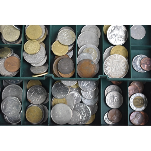 85 - A Collection of British and Foreign Coinage in Cantilevered Box