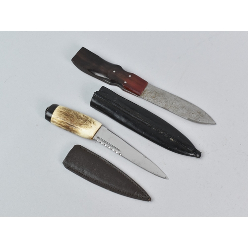 9 - A Vintage Scottish Sgian Dubh and A Hunting Knife