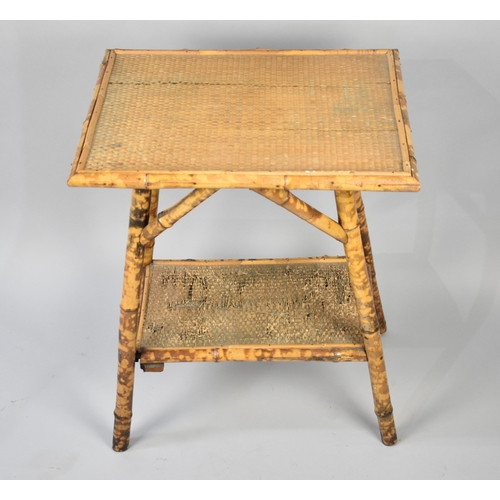 101 - A Vintage Rectangular Two Tier Bamboo Framed Occasional Table, 53cms by 42cms