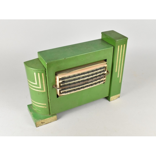 120 - An Art Deco Electric Fire for Display Purposes Only, Unprotected Elements, 40cms Wide