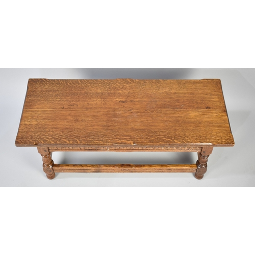 153 - A Mid 20th Century Oak Coffee Table, Carving Matches Lot 92, 91cms Wide