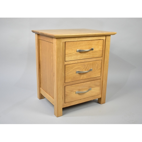 190 - A Modern Three Drawer Bedside Chest, 50cms Wide and 67.5cms High