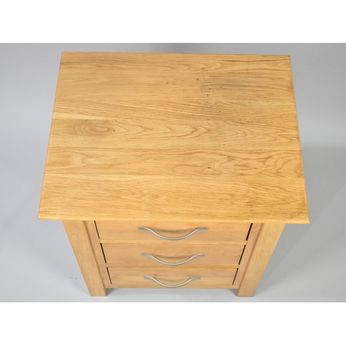 190 - A Modern Three Drawer Bedside Chest, 50cms Wide and 67.5cms High