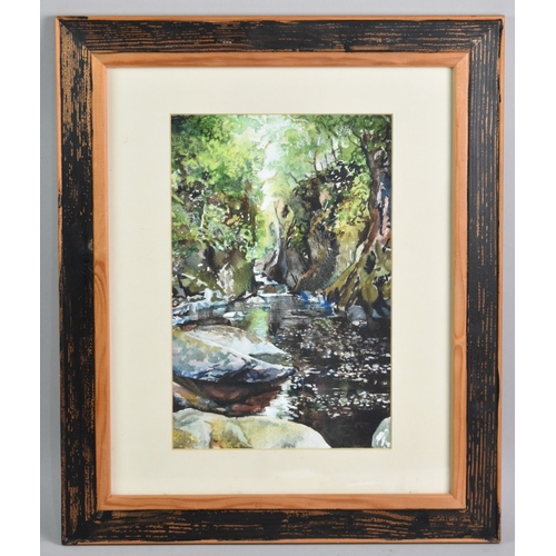 207 - A Framed Watercolor by Claire Halliday 'A Quiet Pool in Snowdonia 2001', 19x29cms