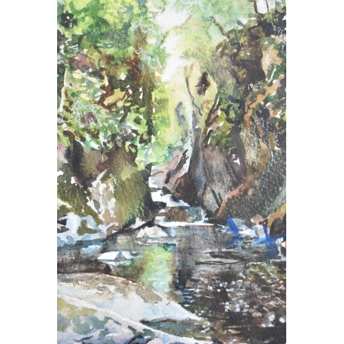 207 - A Framed Watercolor by Claire Halliday 'A Quiet Pool in Snowdonia 2001', 19x29cms