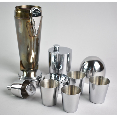 63 - A Reproduction Silver Plated German Cocktail Shaker with Accessories in the Form of a Zeppelin Airsh... 