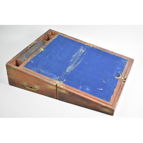 9 - A Late Victorian Brass Mounted Mahogany Writing Slope with Inset Brass Handles in the Campaign Style... 