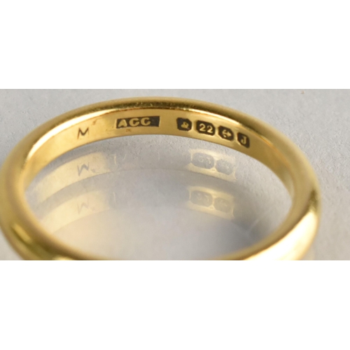 50 - A Victorian 22ct Gold D Shape Wedding Band, Stamped to the Interior For Birmingham 1858  and with Ma... 