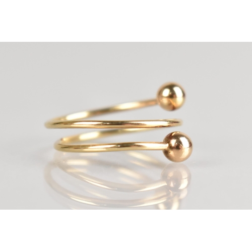 51 - A 9ct Gold Spiralled Ring with Sphere Terminals, Stamped to the Interior for Birmingham 1985 and wit... 