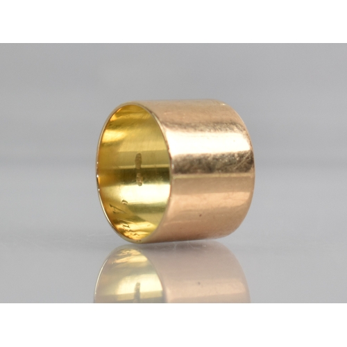 43 - An Italian 18ct Gold Ring, Flattened Band 13.9mm Wide, Engraved to the Interior 'Alassio July 1963-A... 