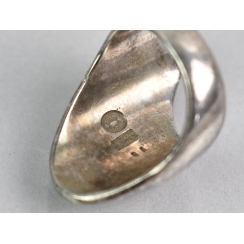 40 - Nanna Ditzel for Georg Jensen, No 91 Silver Ring, Polished Modernist Design, Fully Stamped to the In... 