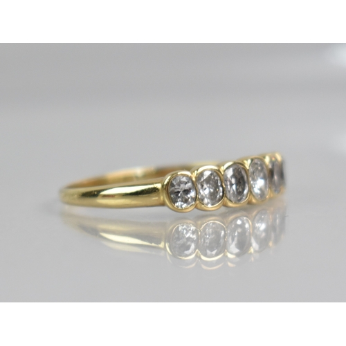 5 - A Seven Stone Diamond Ring, Graduated Oval Cut Stones with Largest Measuring 4.1mm by 3.3mm, Rub-Ove... 