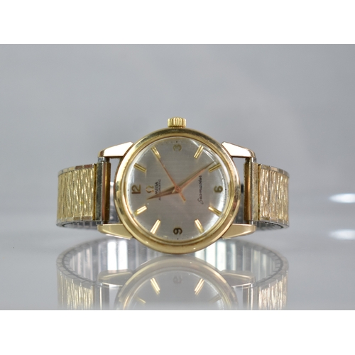 78 - A 1960s 9ct Gold Cased Omega Seamaster Automatic Wrist Watch, Silver Face with Gilt Baton Hour Indic... 