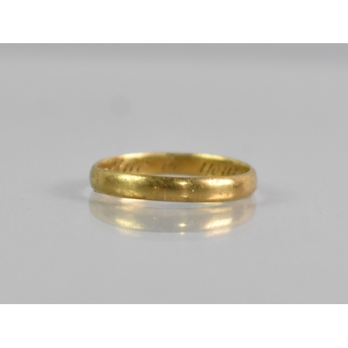 30 - A 19th Century or Earlier Posey Ring, Polished Band Inscribed to The Interior 'Let Virtue Be Your Gu... 