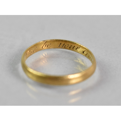 30 - A 19th Century or Earlier Posey Ring, Polished Band Inscribed to The Interior 'Let Virtue Be Your Gu... 