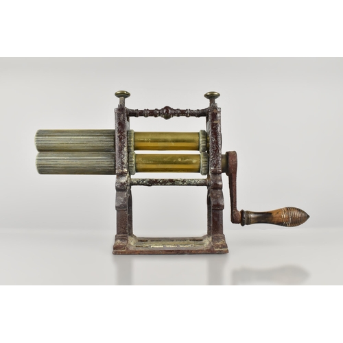 167 - A Victorian T & C Clark's Warranted Crimping Machine, Brass and Cast Iron Construction with Turned W... 