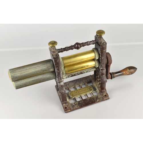 167 - A Victorian T & C Clark's Warranted Crimping Machine, Brass and Cast Iron Construction with Turned W... 