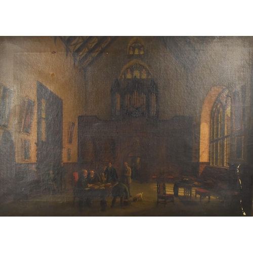 351 - A Large Gilt Framed 19th Century Oil on Canvas 'The Old Hall' with Paper Labels to Reverse Inscribed... 