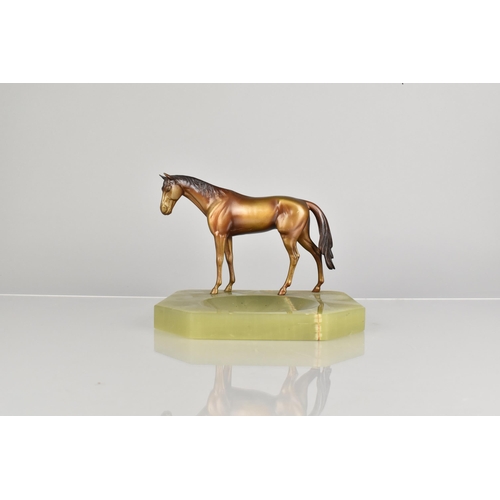 151 - An Early 20th Century Austrian Cold Painted Bronze Study of Standing Horse, Stamped 