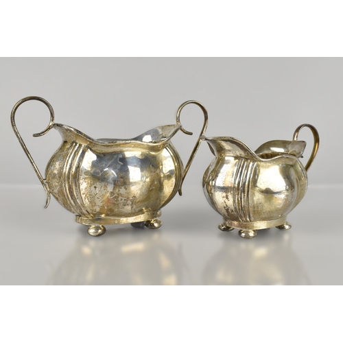 207 - A George VI Silver Sugar Bowl and Matching Jug by Joseph Gloster, Birmingham Hallmark 1942, 253g