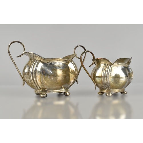 207 - A George VI Silver Sugar Bowl and Matching Jug by Joseph Gloster, Birmingham Hallmark 1942, 253g