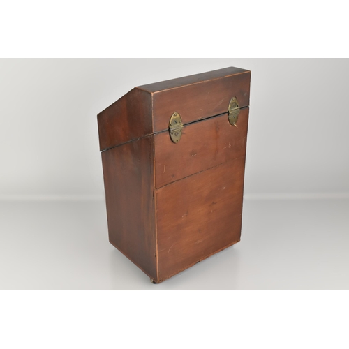 90 - A Georgian Mahogany Crossbanded and Strung Knife Box with White Metal Fittings and Fitted Interior, ... 