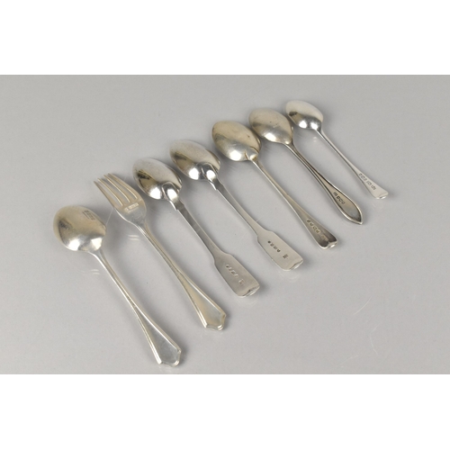 223 - A Collection of Various Silver Flatware to Include Christening Fork and Spoon Set by Barker Brothers... 