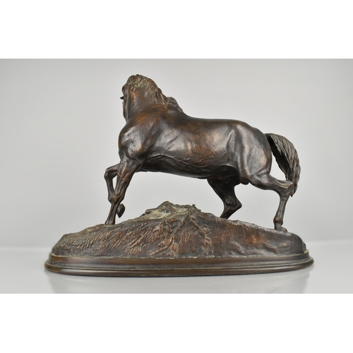 154 - After Pierre Jules Mene (4810-1879) Bronze Study of Horse, Signed. 38x30.5cm High